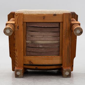 Armchair with footstool, Collden, model "Tälja", table from Sven Larssons möbelshop, 1960s-70s.