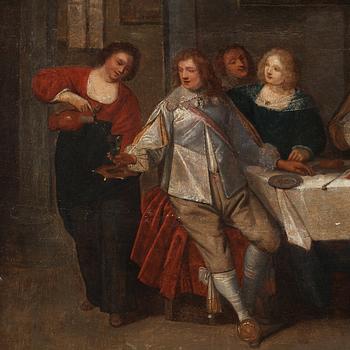 Christoph Jacobsz van der Lamen Circle of, CHRISTOPH JACOBSZ VAN DER LAMEN, circle of. Reinforced panel 53 x 82 cm.
