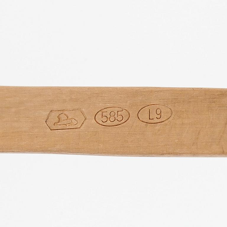 Tapio Wirkkala, riipus, "Puolikuu", 14K kultaa.