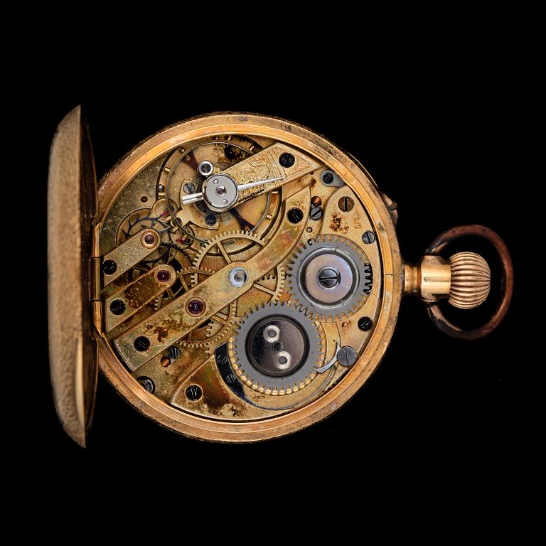 DAMFICKUR, 18k guld, 1900-talets första hälft. Tot vikt ca 40g.