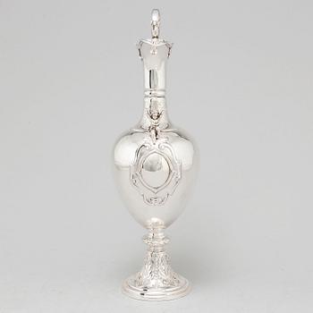 An English 19th century silver wine-jug, mark of Joseph Angle, London 1860.