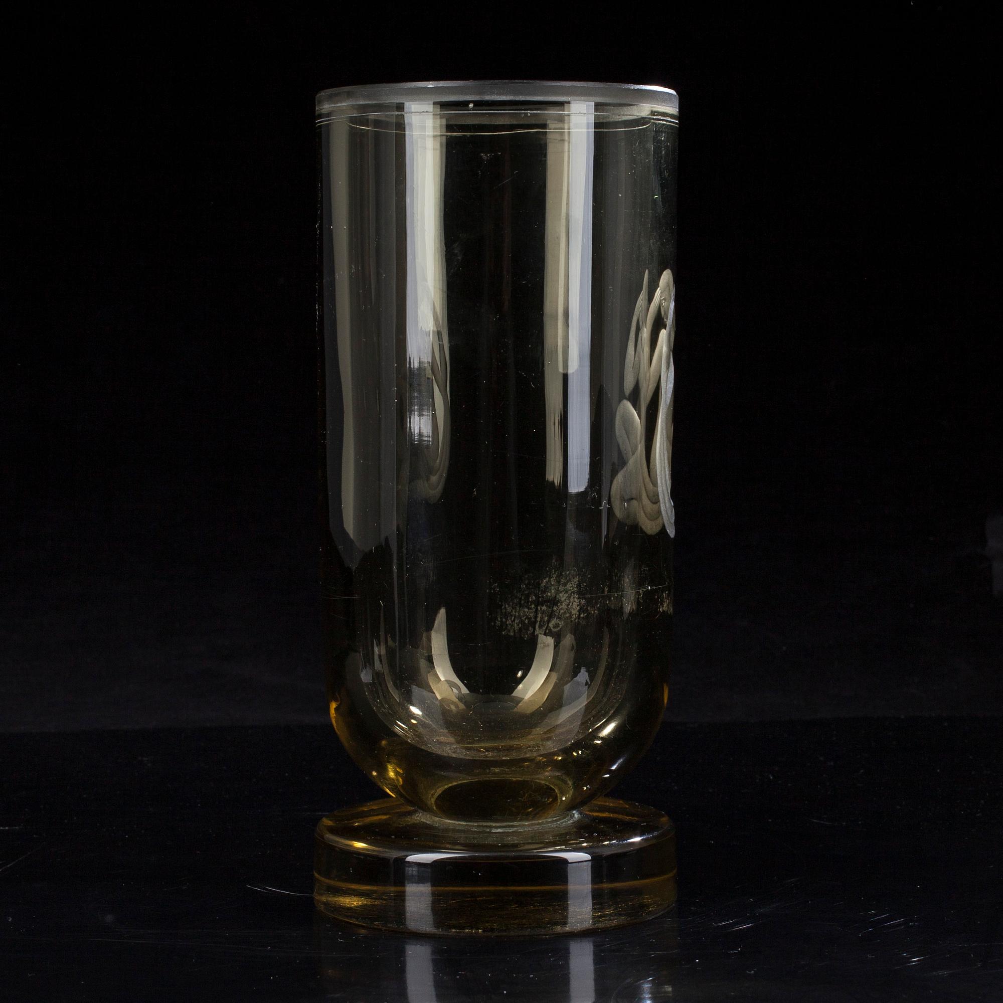 VAS, glas, signerad Riihimäen Lasi Oy, -37 G...