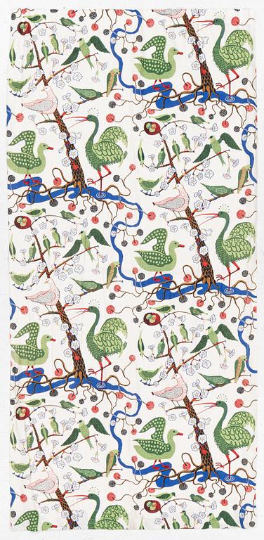 Josef Frank, a 'Gröna Fåglar' curtain, Svenskt Tenn.