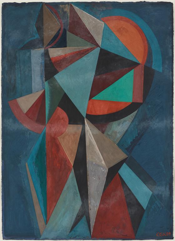 C Göran Karlsson, tempera on paper, signed and dated -89.