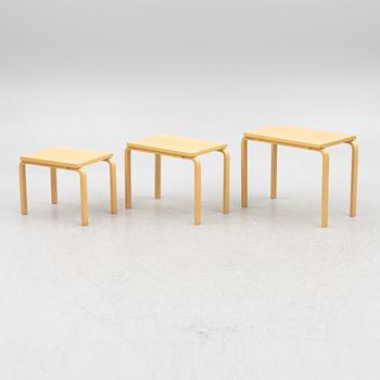 Alvar Aalto, nesting tables 3 pieces, model 88, Artek.
