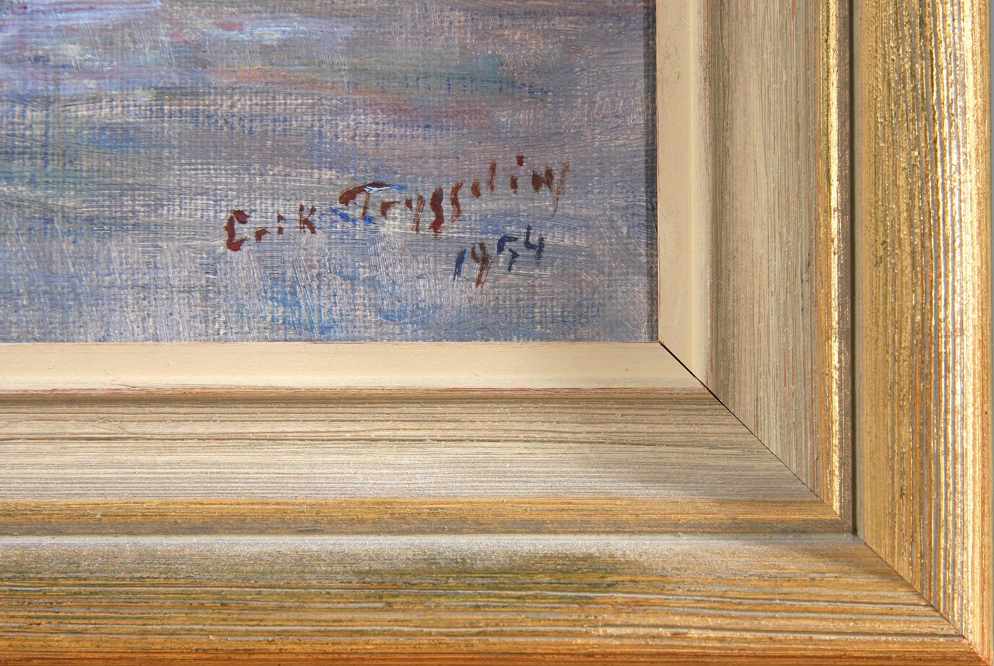 ERIK TRYGGELIN, olja på pannå, sign.