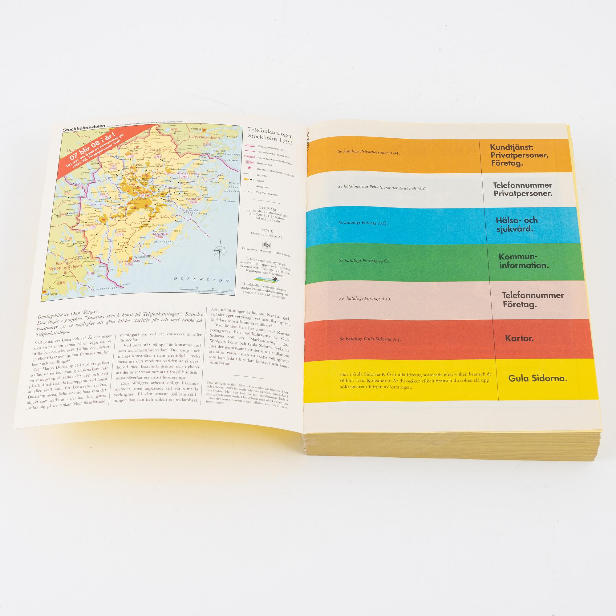 Dan Wolgers, telefonkatalogen 1992.
