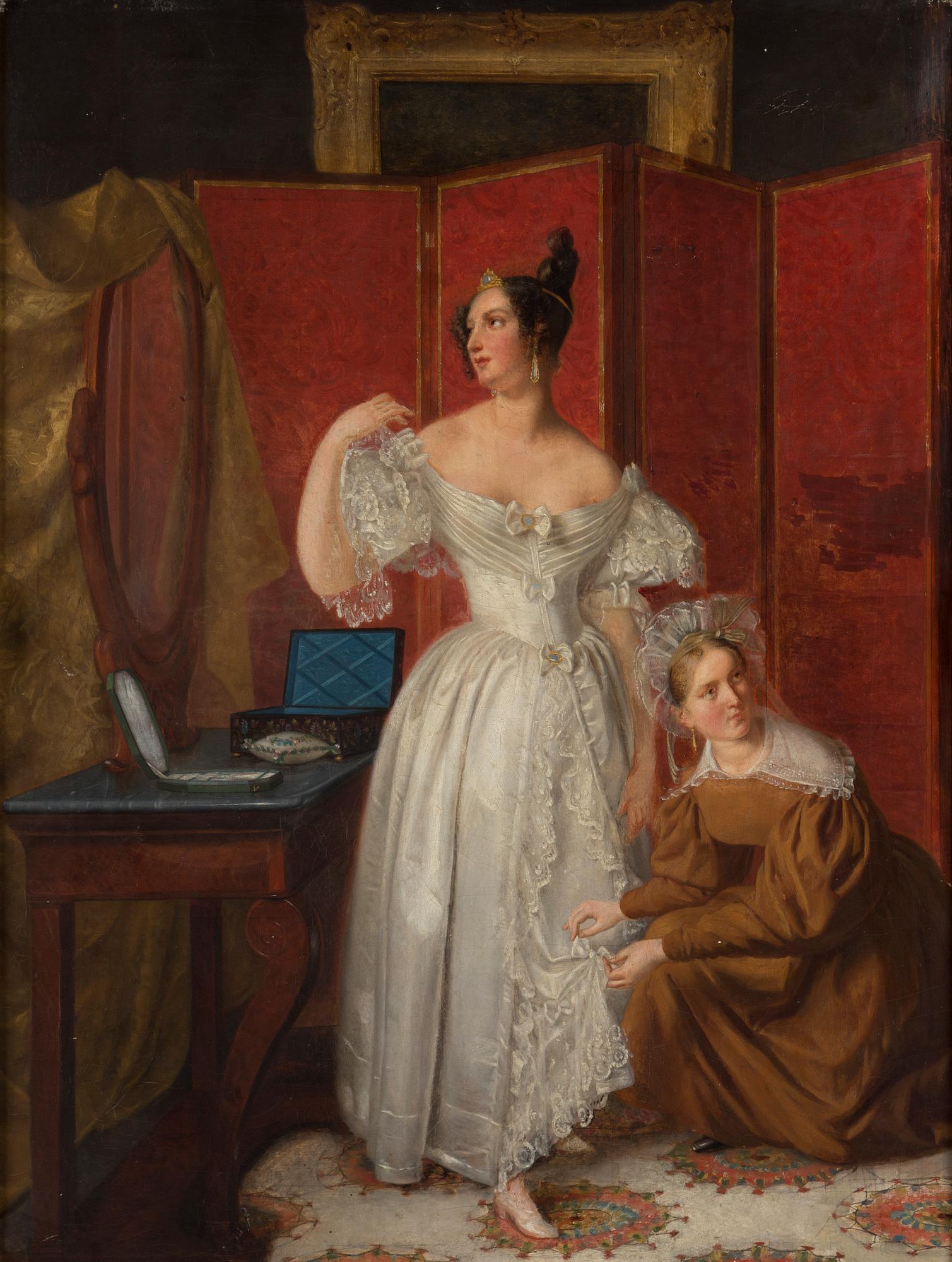 EDOUARD LOUIS DUBUFE, oil on canvas, bears signature ED inlower right corner. (later).