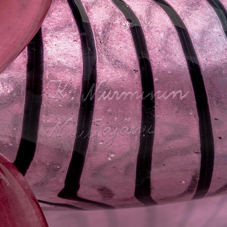 Kerttu Nurminen, a glass sculpture signed K. Nurminen, Nuutajärvi.