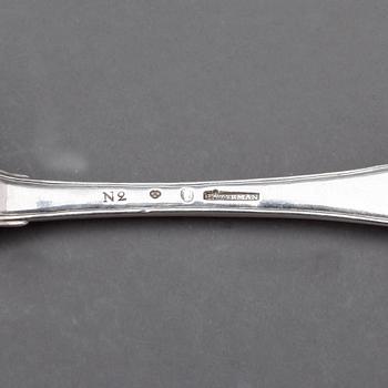 BESTICKSERVISDELAR, 37+1 st, silver, bland annat Adolf Zethelius, Stockholm, 1813. Vikt ca 1892g.