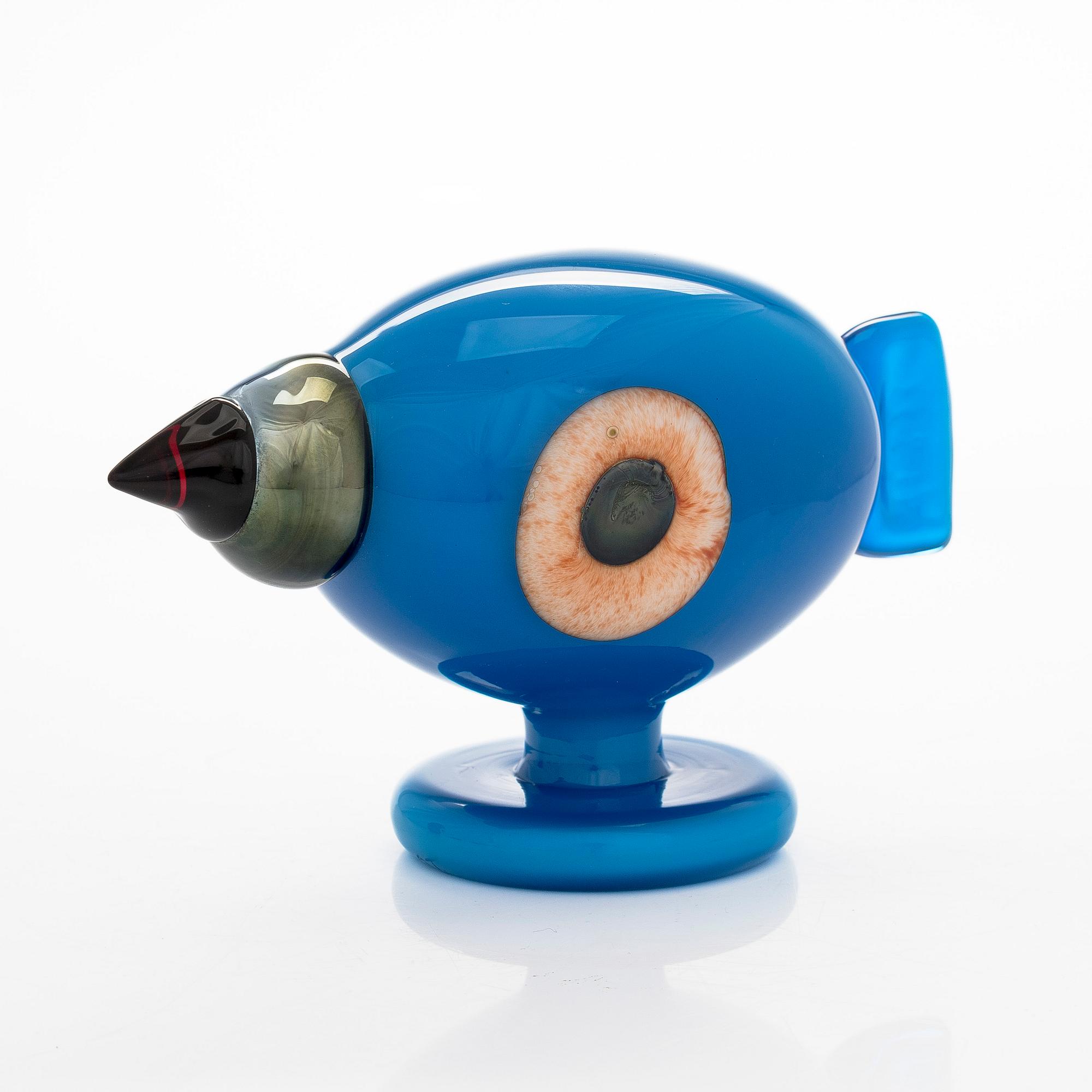 Oiva Toikka, A glas bird 'Turkey fowl' and glass egg 'Turkey Fowl Egg', second quality, signed O. T. II Nuutajärvi.