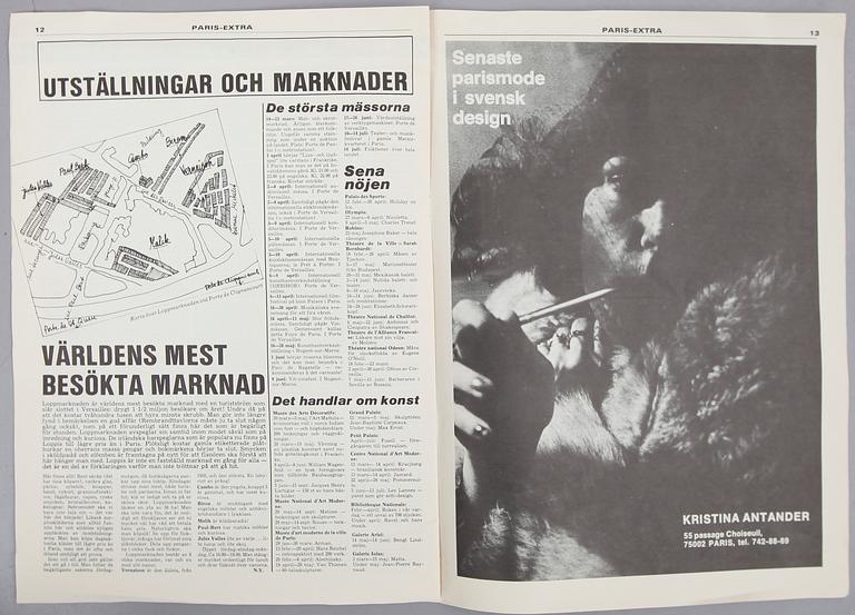 BENGT LINDSTRÖM, blandteknik, papper klistrad på duk, Paris 1975.