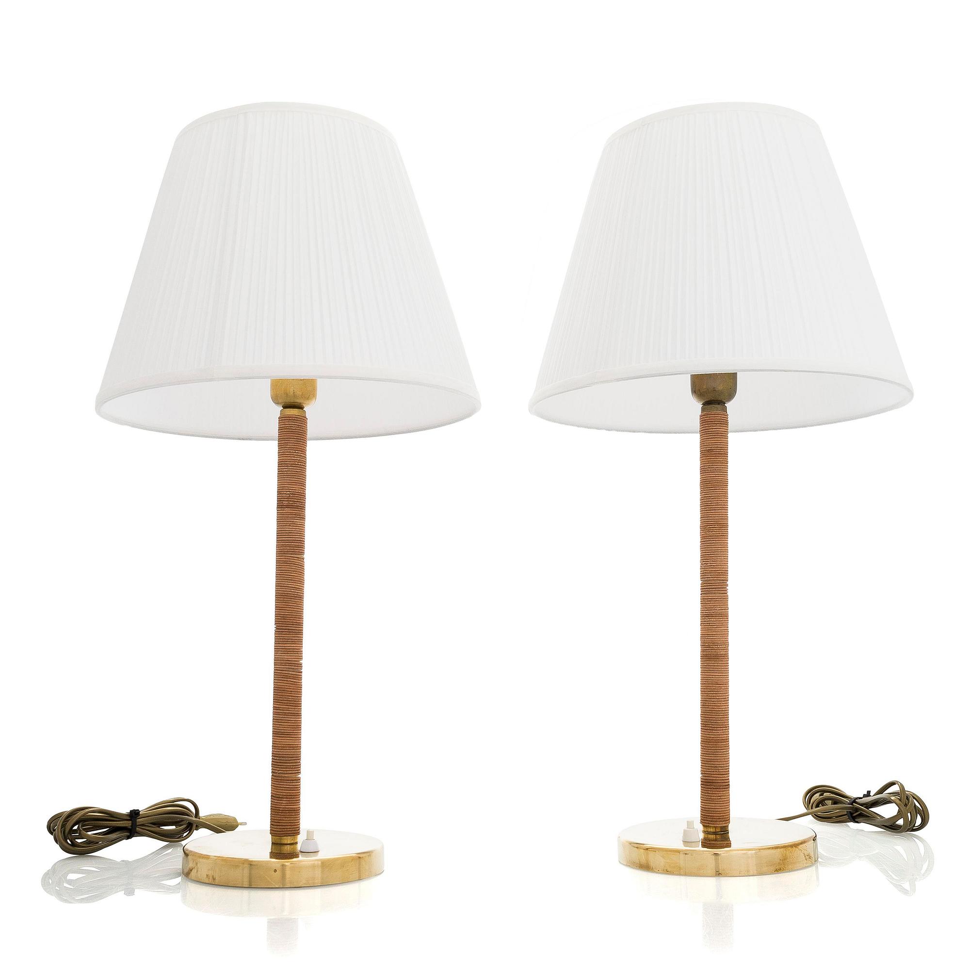 Gunilla Jung, Pair of table lamps, model 2017, Orno, 1930-1940s.