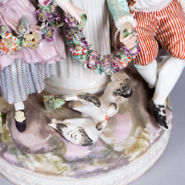 FIGURGRUPP, porslin, Meissen Marcolinistil.