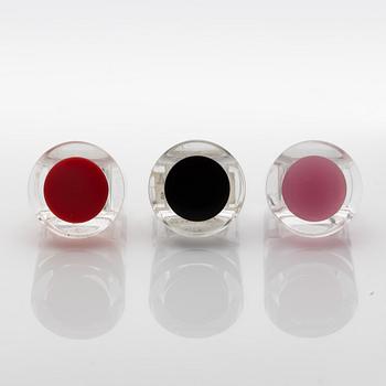 Siv Lagerström, three acrylic plastic rings, 1970s.