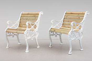 TRÄDGÅRDSSTOLAR, 1 par, 1900-talets andra hälft.