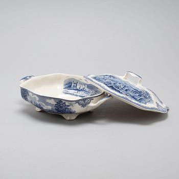 64 pieces of earthenware tableware, model "Old Britain Castles" by Johnson Bros, England, first half of the 20th century.