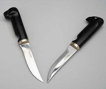 BERTEL GARDBERG, JAKTKNIVAR, 2 ST. Örn och Säl. Tillverkare Fiskars.