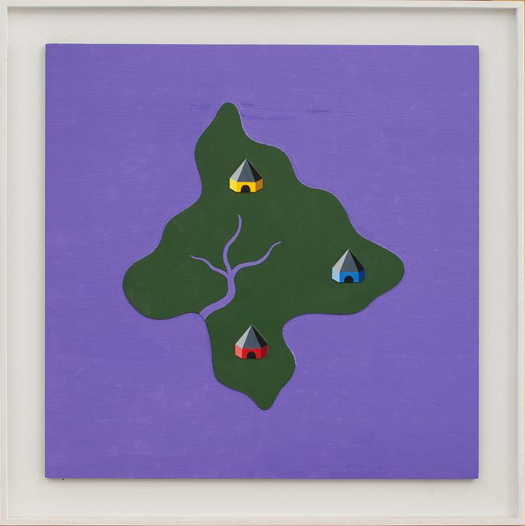 KG NILSON, olja/assemblage på pannå, signerad och daterad 2002.