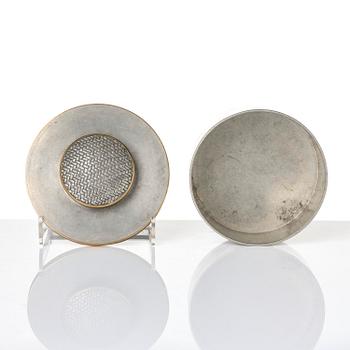 Björn Trägårdh, a pewter and brass lidded jar, Firma Svenskt Tenn, Stockholm, 1951.