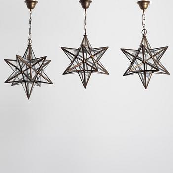 Three pendant lamps, 20th century.