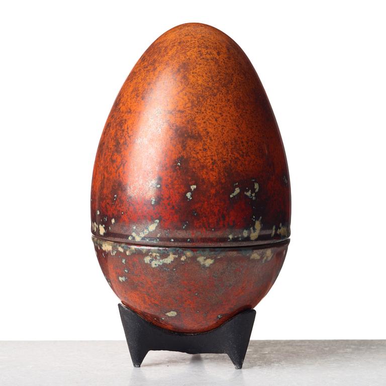 Hans Hedberg, a faience sculpture of an egg, Biot, France.