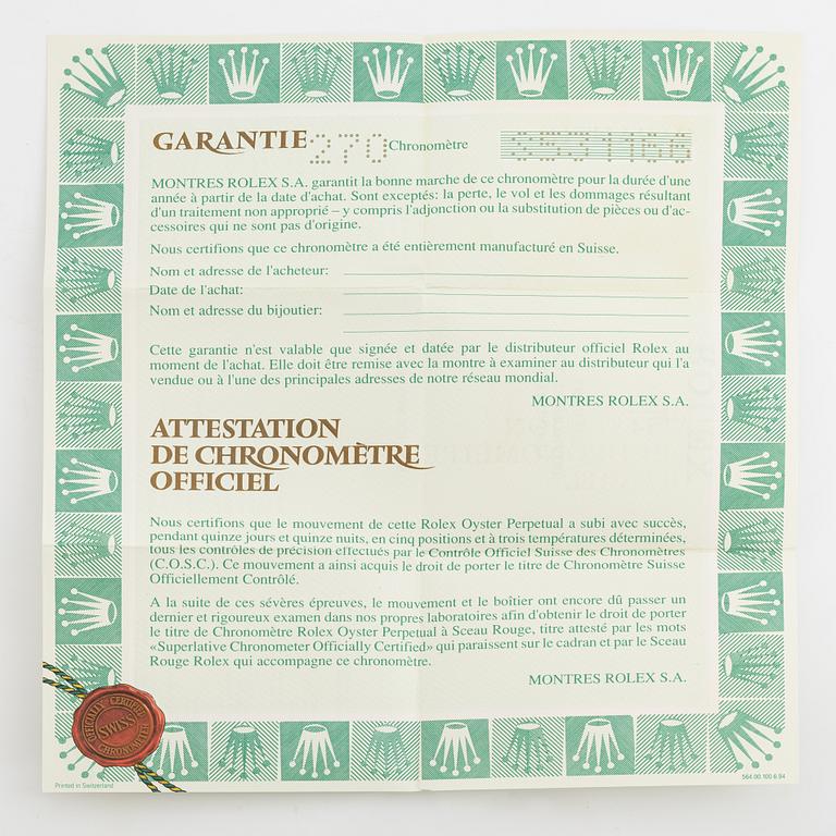 Rolex, Oyster Perpetual, Datejust, Chronometer, armbandsur, 36 mm,