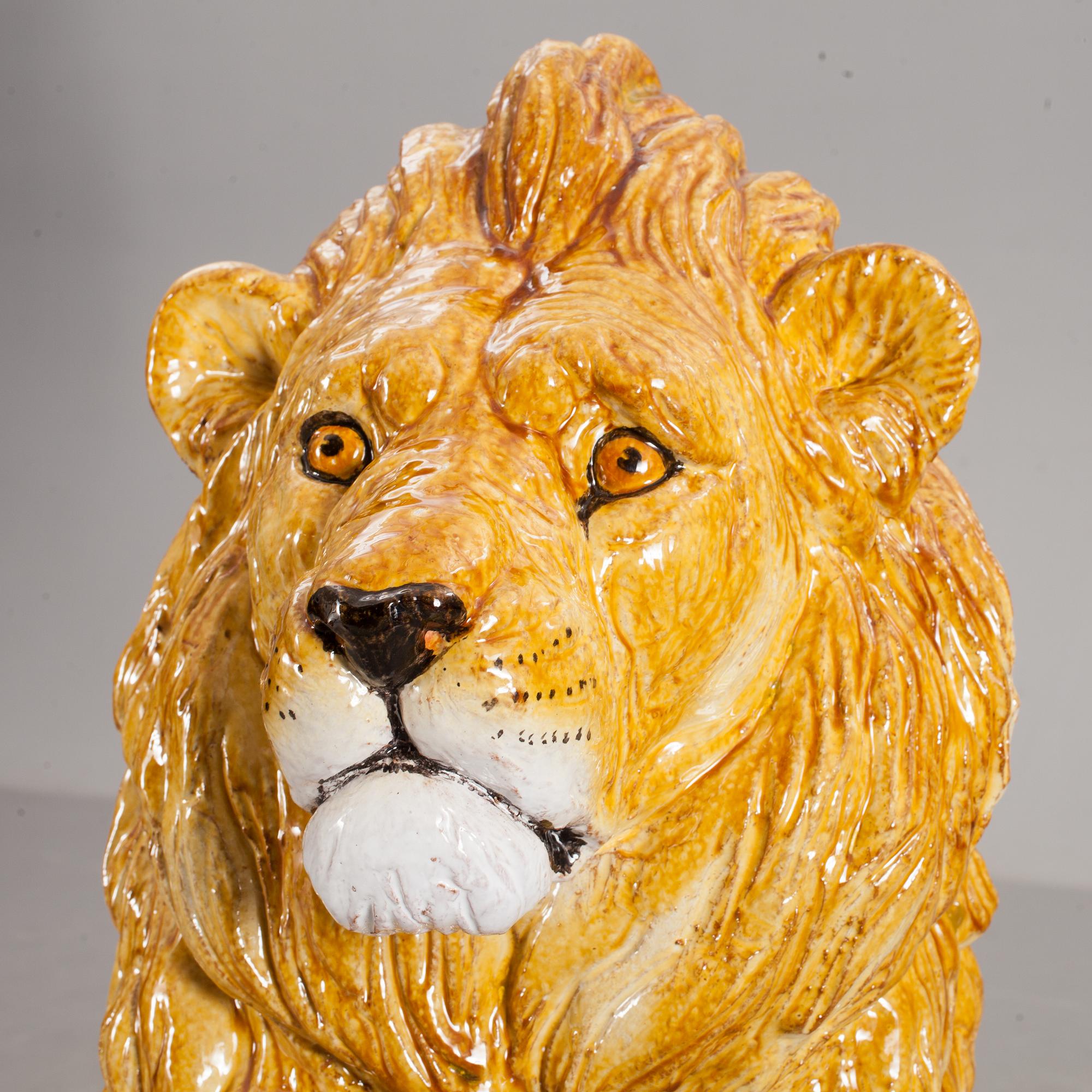 GOLVSKULPTUR, lejon, Italien, 1900-talets andra hälft.