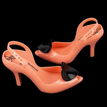 SKOR, slingbacks med peeptoe, Vivenne Westwood Anglomania + melissa.