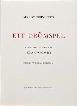 LENA CRONQVIST, "August Strindberg, Ett Drömspel".Mapp m 30 litografier, signerad o numrerade 155/170.