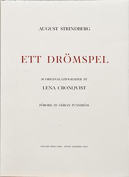 LENA CRONQVIST, "August Strindberg, Ett Drömspel".Mapp m 30 litografier, signerad o numrerade 155/170.