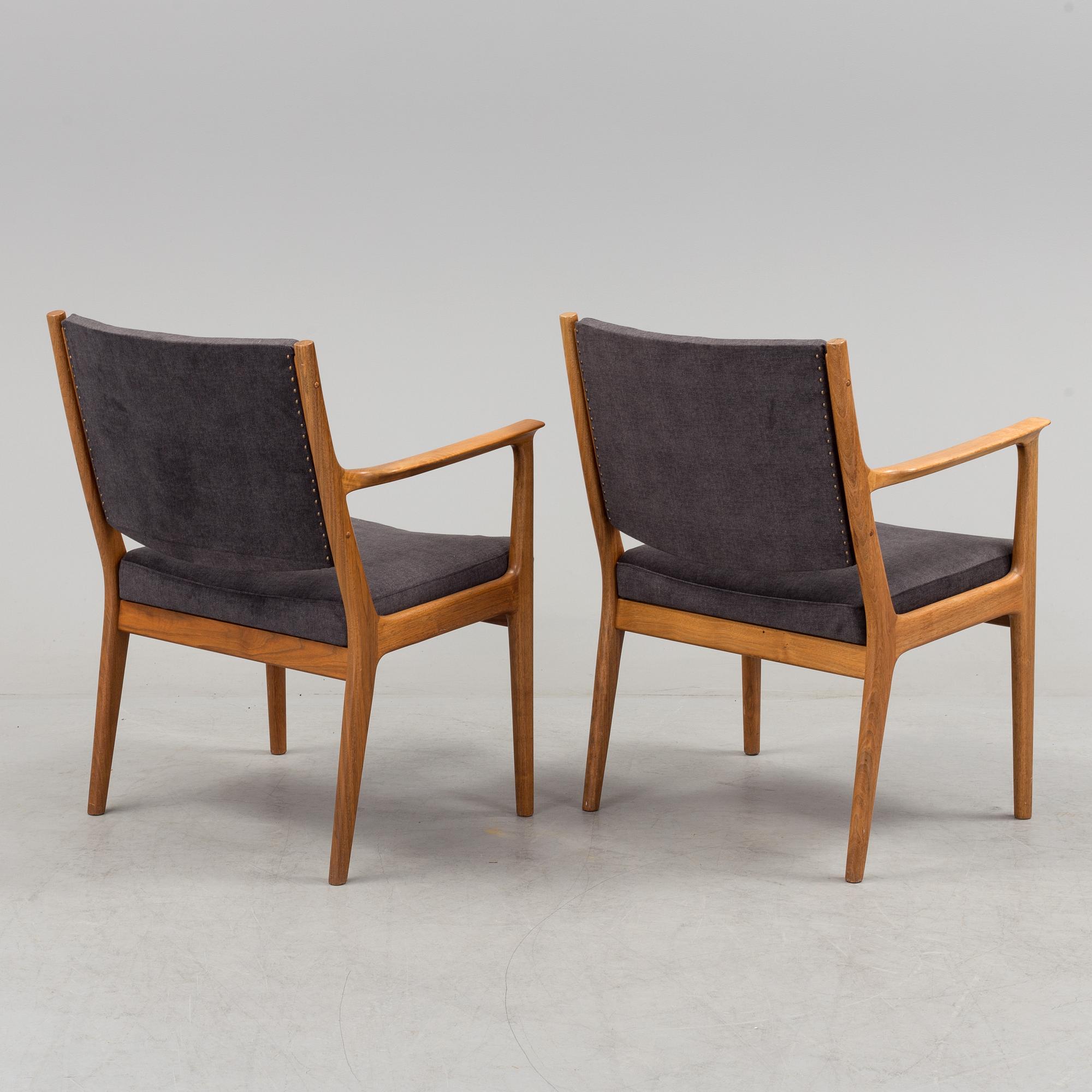 A pair of armchairs by Karl Erik Ekselius, JOC, Vetlanda, 20th century.