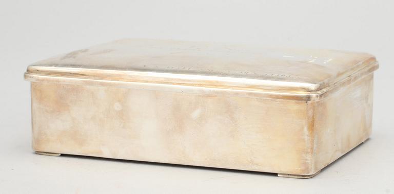 CIGARETTSKRIN, silver, C.G Hallberg, Stockholm, 1939.