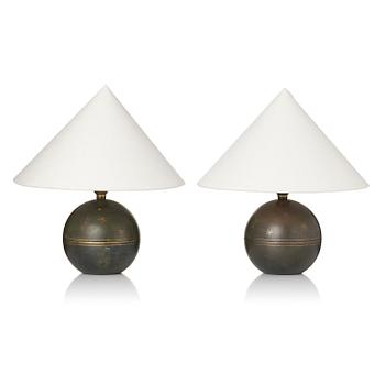 234. Erik Tidstrand, a pair of table lamps, Nordiska Kompaniet, 1930s.