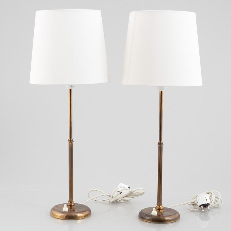 Harald Notini, table lamps, a pair, model "15683", Arvid Böhlmarks Lamp Factory.