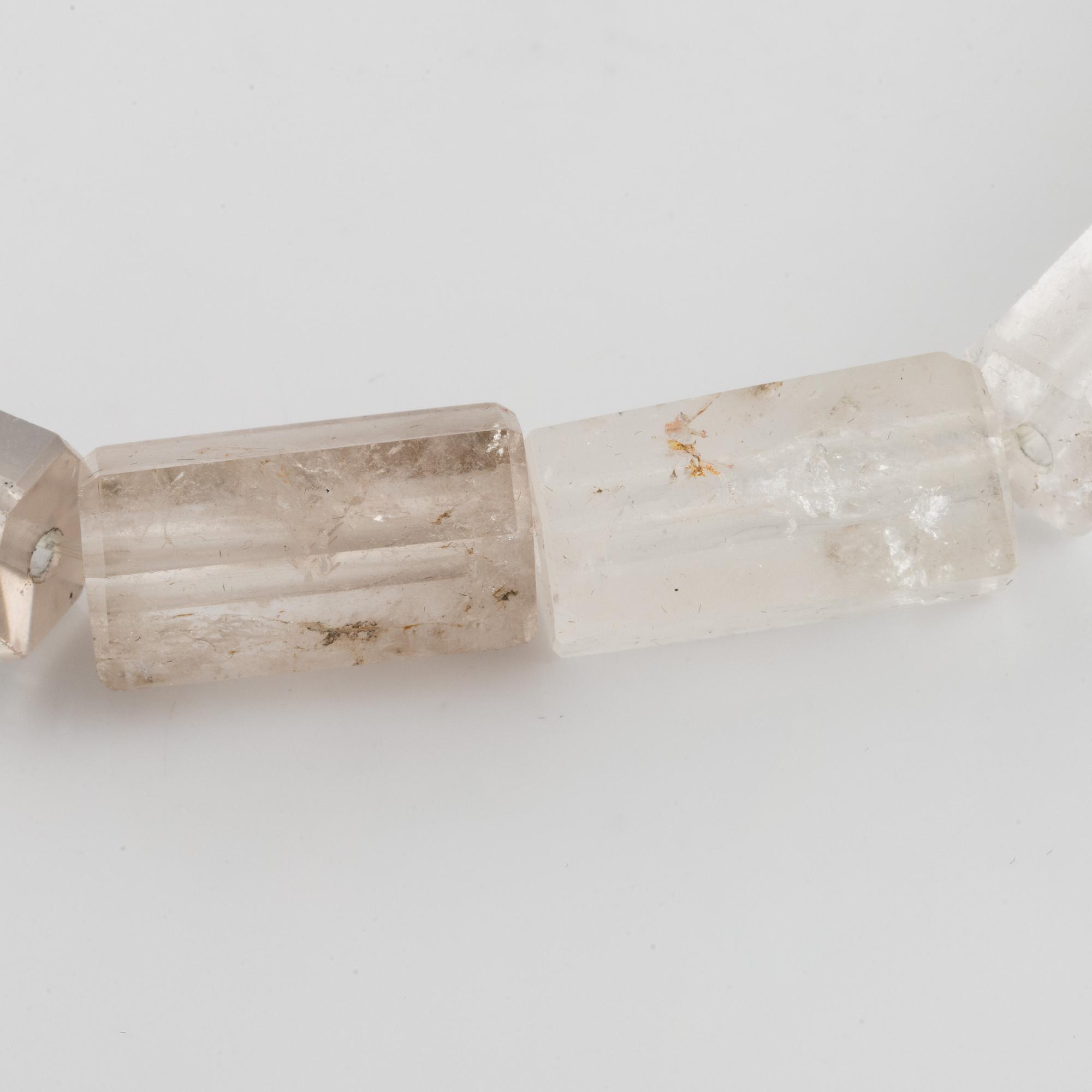 18K gold, rock crystal and tourmaline necklace.