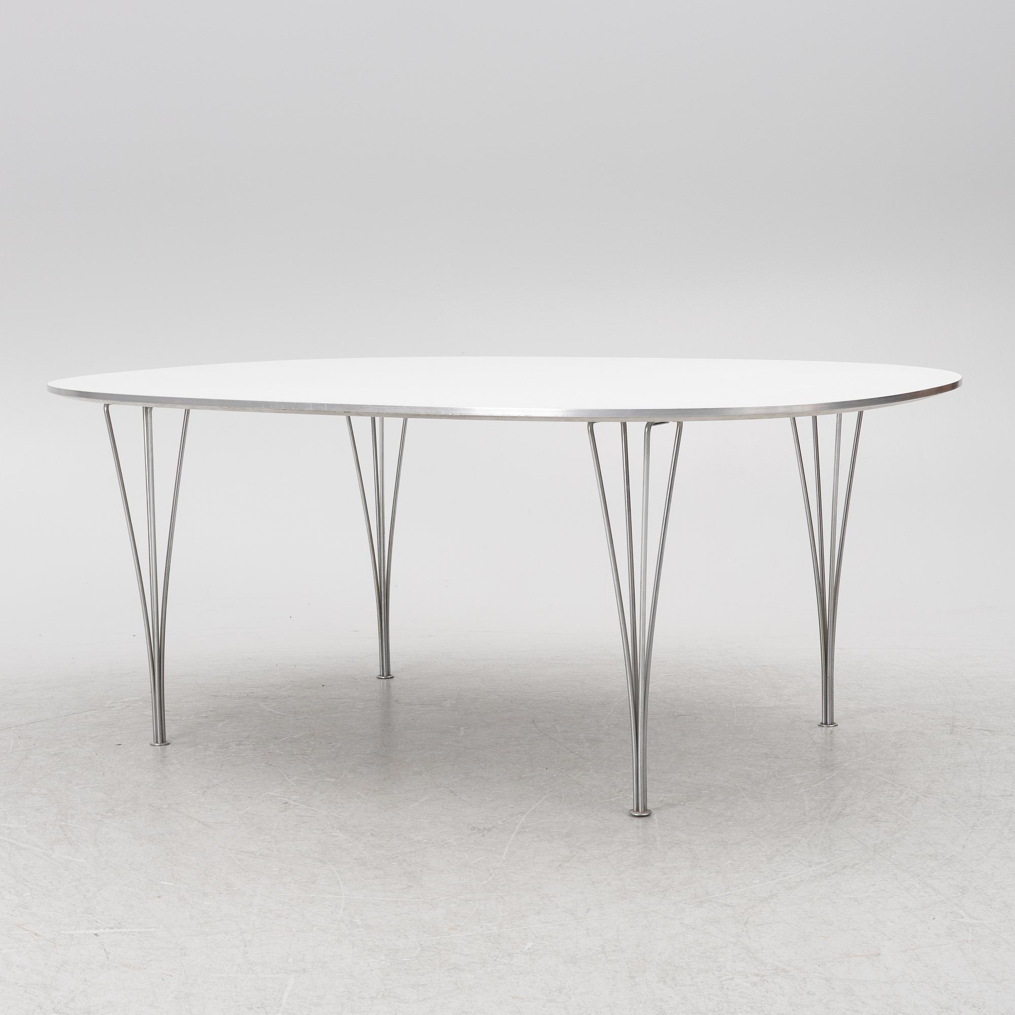 Bruno Mathsson & Piet Hein, table, "Superellipse", Fritz Hansen, Denmark.