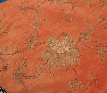 PARTI TEXTILIER, broderat siden. Qing dynastin.