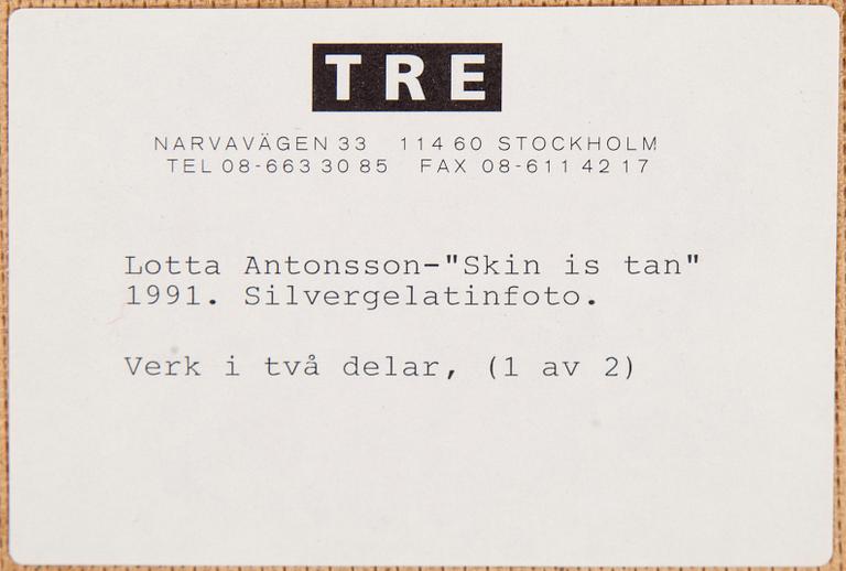 LOTTA ANTONSSON, gelatinsilverfotografi, diptyk, signerad och daterad a tergo 1991.