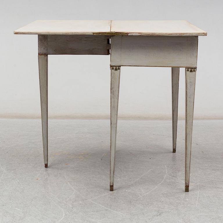 a late gustavian game table from around 1800.