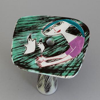 MARI SIMMULSON, ljusstake/skulptur, stengods, Upsala-Ekeby.