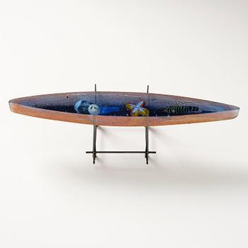 Bertil Vallien, a boat shaped sand cast glass sculpture,  Bullseye Glass Co., Portland, 1997.