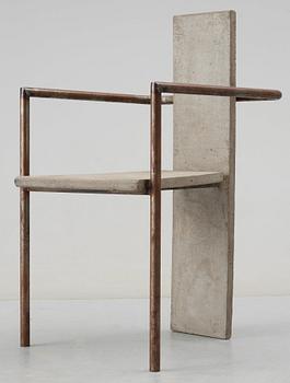 A Jonas Bohlin iron and cast concrete 'Concrete' armchair, by Källemo, Sweden 1981.