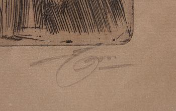 ANDERS ZORN, etsning. Sign.