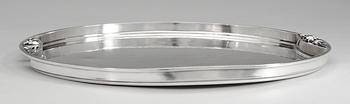 A Georg Jensen sterling tray, Copenhagen 1933-44, design no 483.