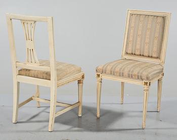 STOLAR, 5 + 2 st, gustaviansk stil. Omkring sekelskiftet 1900.