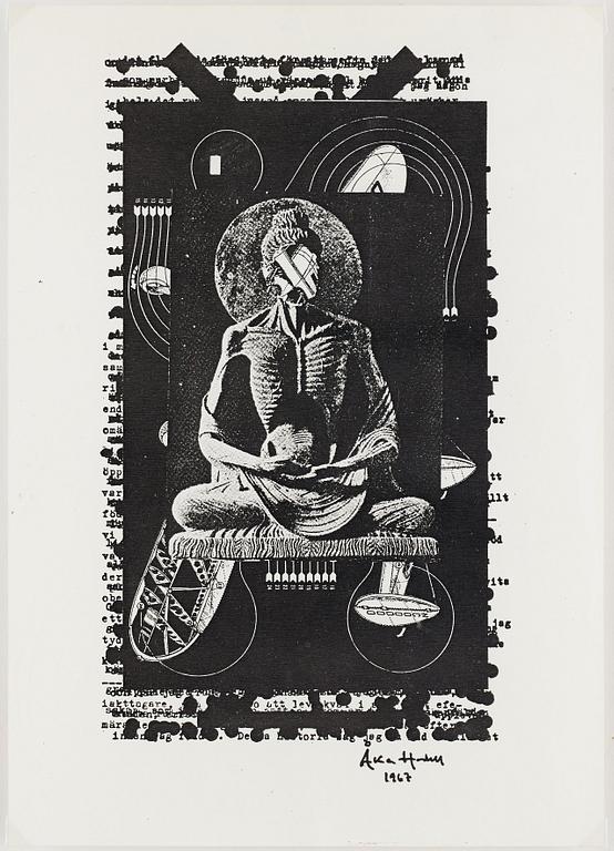 Åke Hodell, print signed and dated 1967.