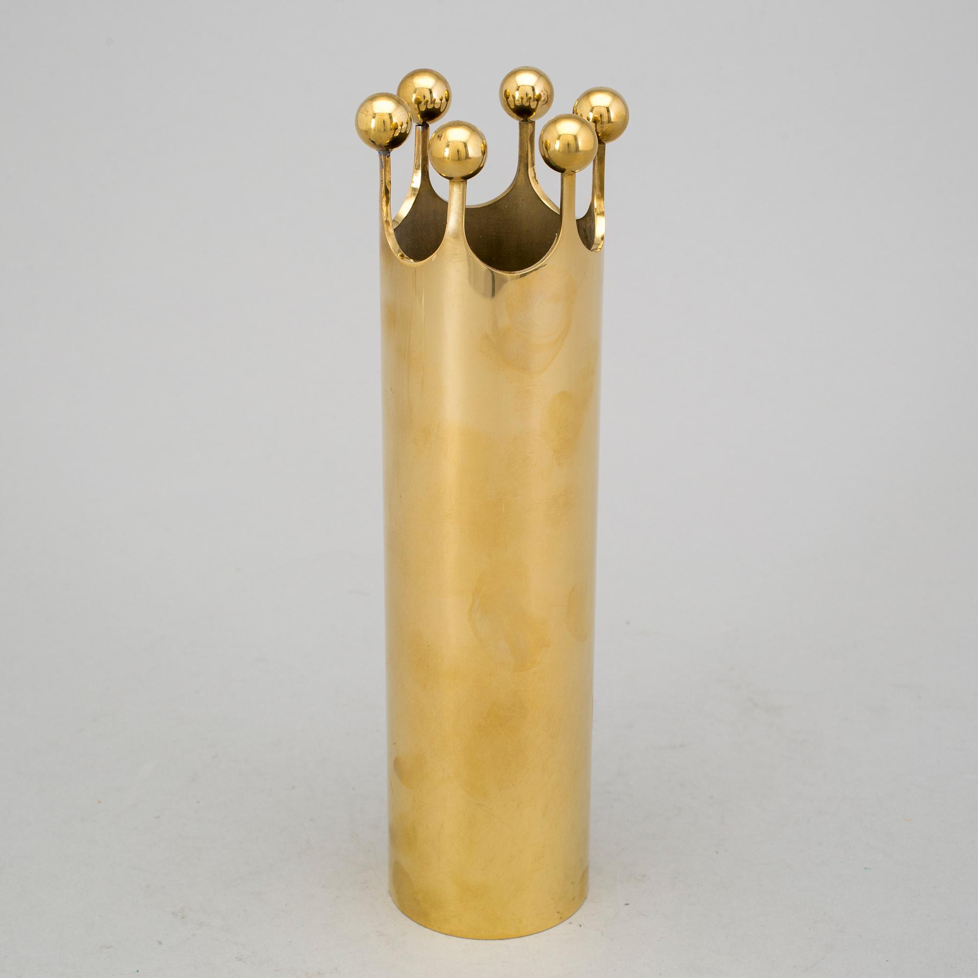 A brass vase by Pierre Forsell for Skultuna.