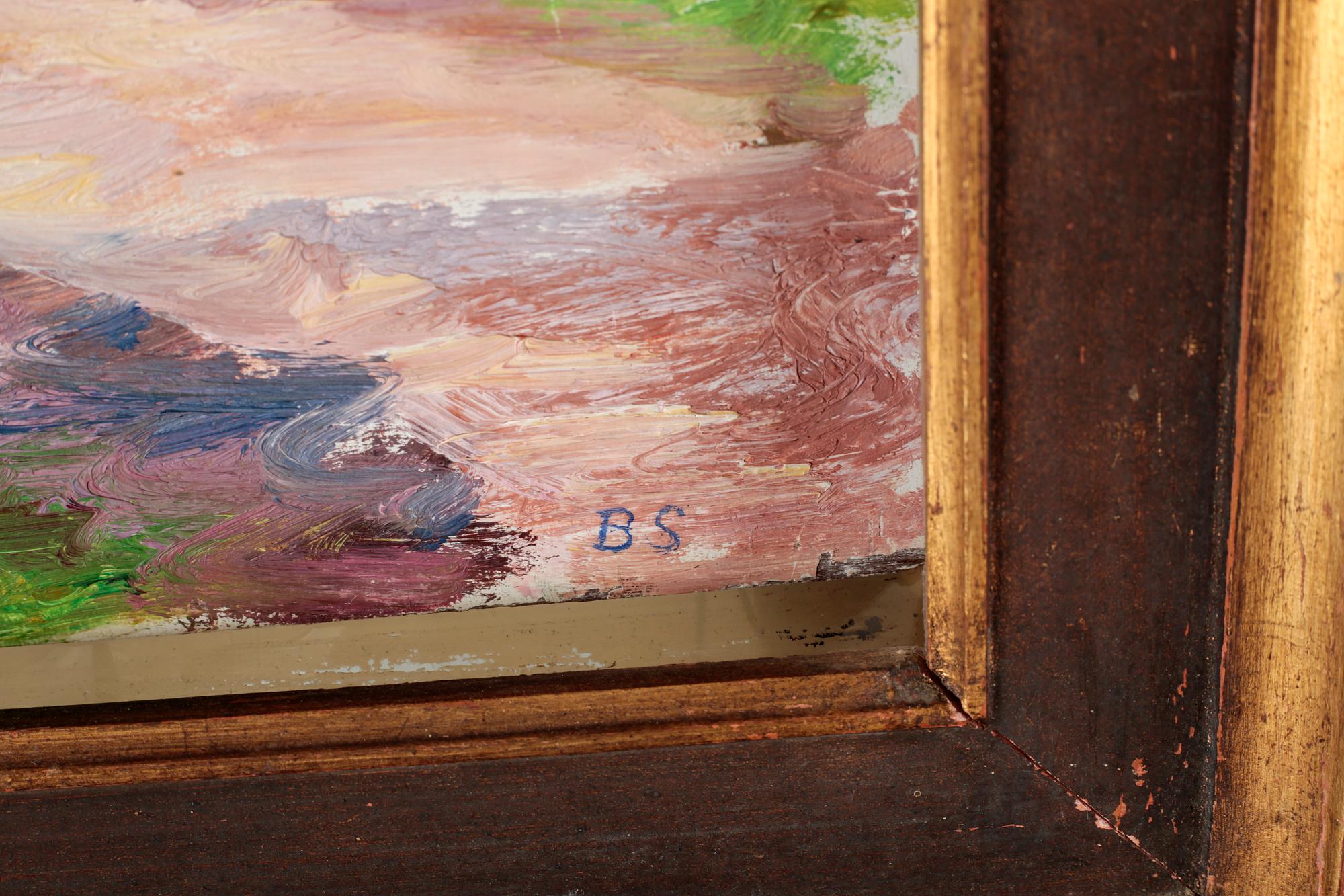 oil on panel, signed BS.