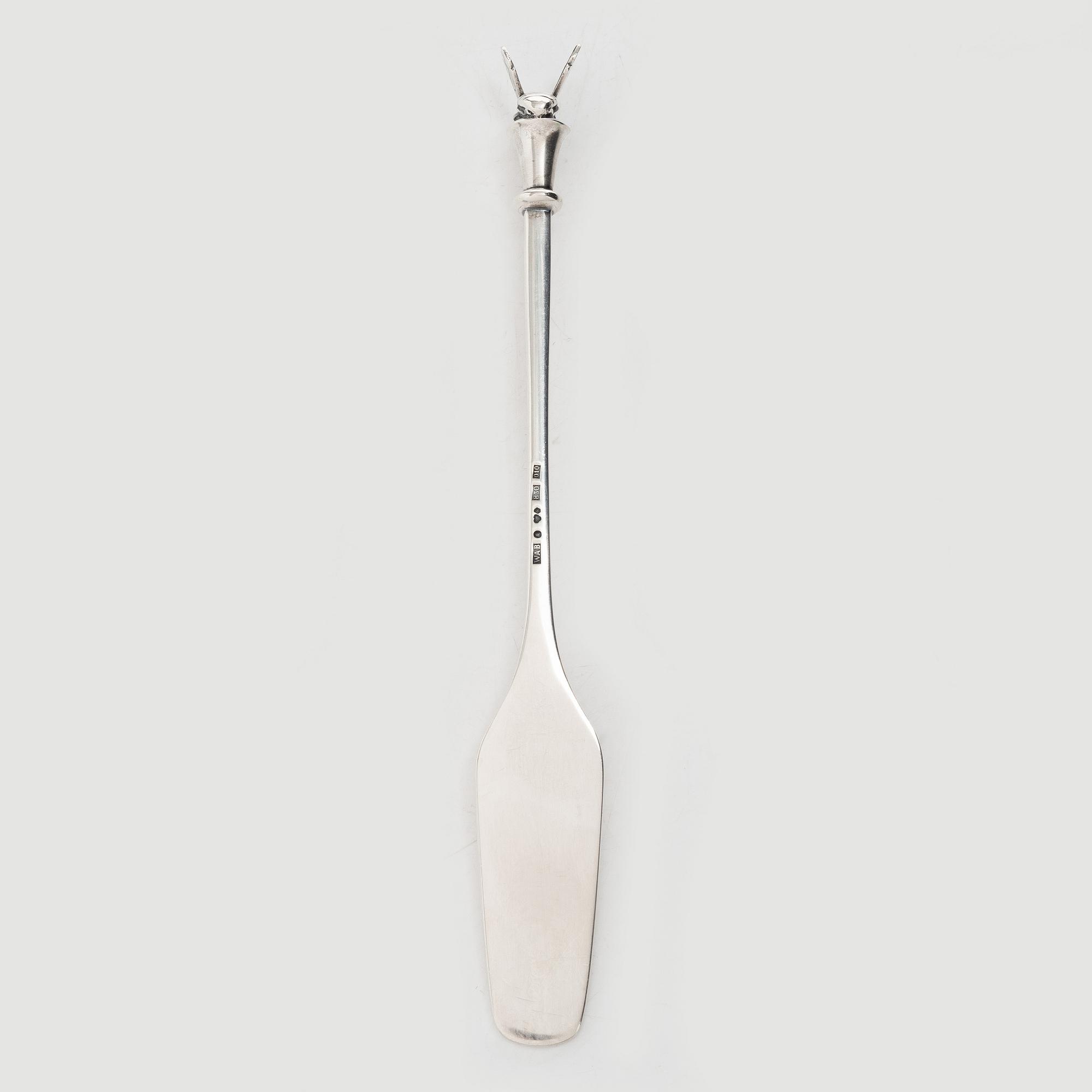 Barbro Littmarck, Honey spoon, silver, W.A Bolin, Stockholm 1988.